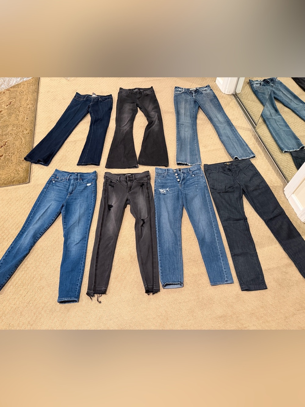 Women's Mixed Wash Flare & Wide Leg Jeans - Blue, Black